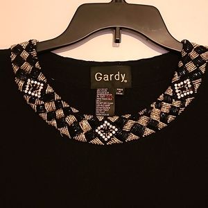 Gardy black bead embellished sweater  XL